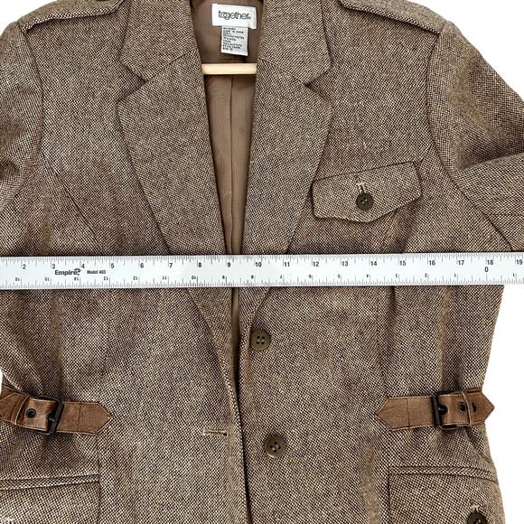Brown Tweed Equestrian RL Style Jacket by Together Women's Size 10 Vintage - Picture 7 of 10